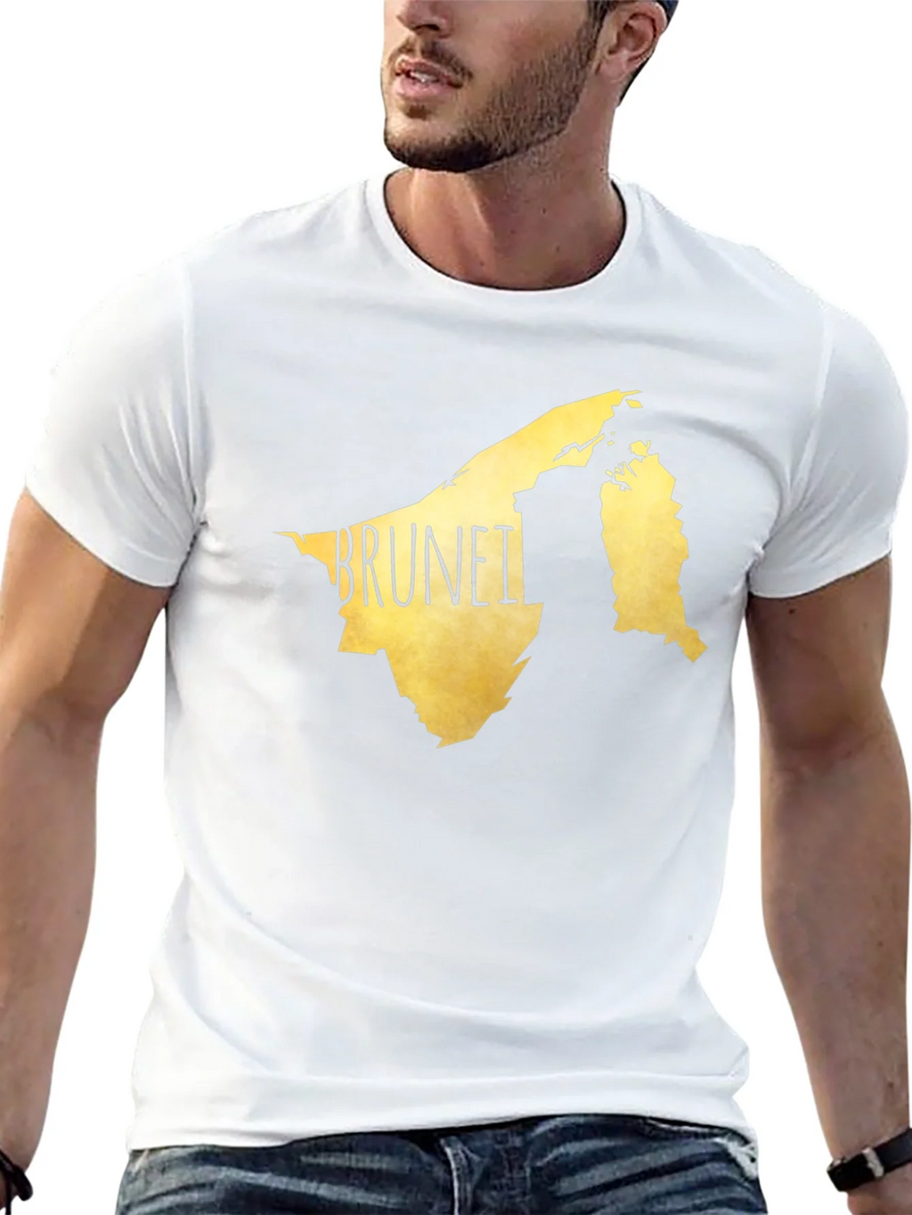 Brunei Map Graphic Tee - Black Cotton Casual T-Shirt product image 12