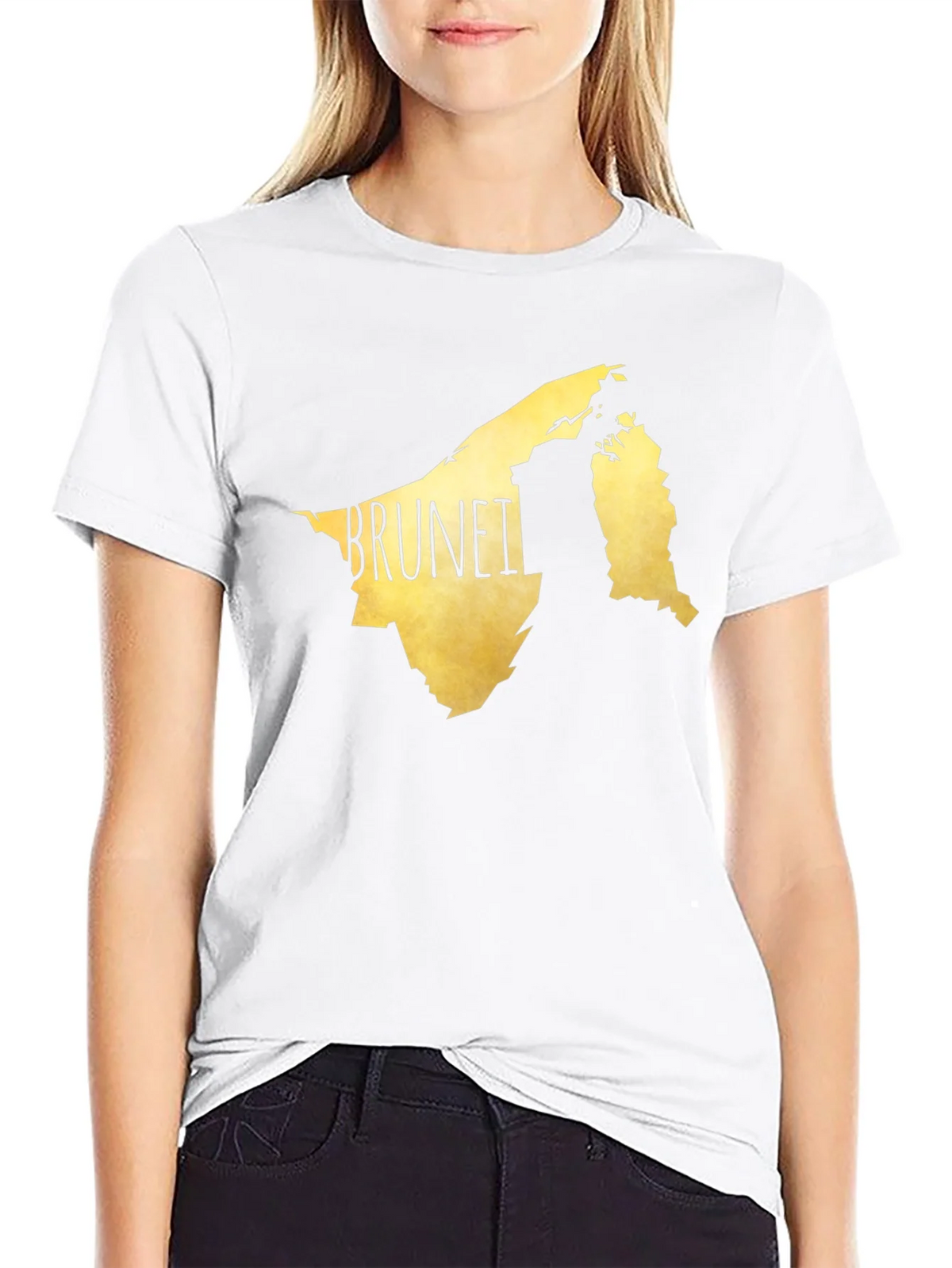 Brunei Map Graphic Tee - Black Cotton Casual T-Shirt product image 8