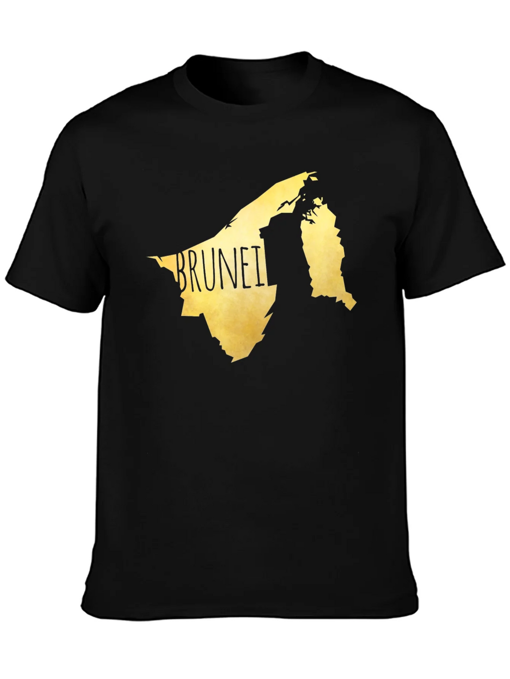 Brunei Map Graphic Tee - Black Cotton Casual T-Shirt product image 3