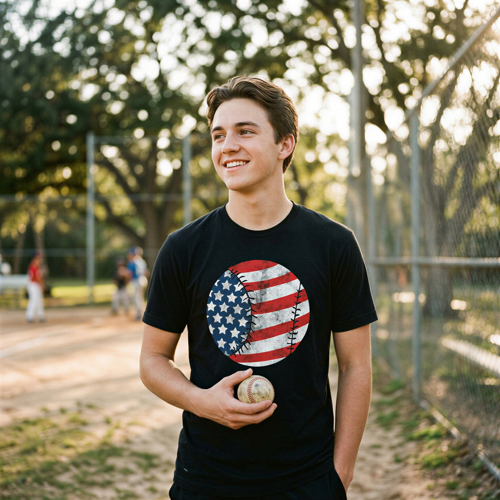 American Flag Baseball Men's T Shirt product image 2