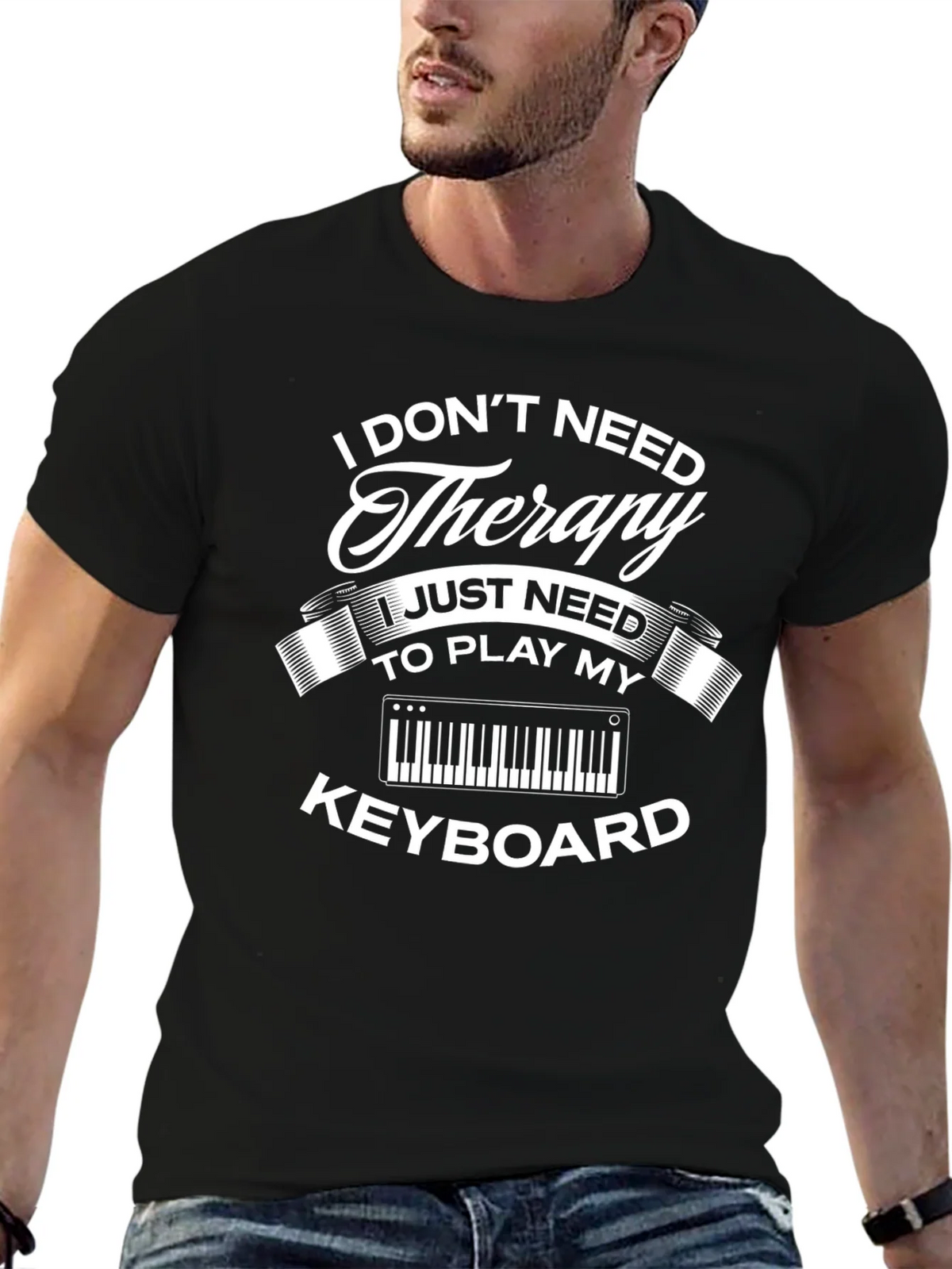 Therapy Keyboard Black T-Shirt product image 6