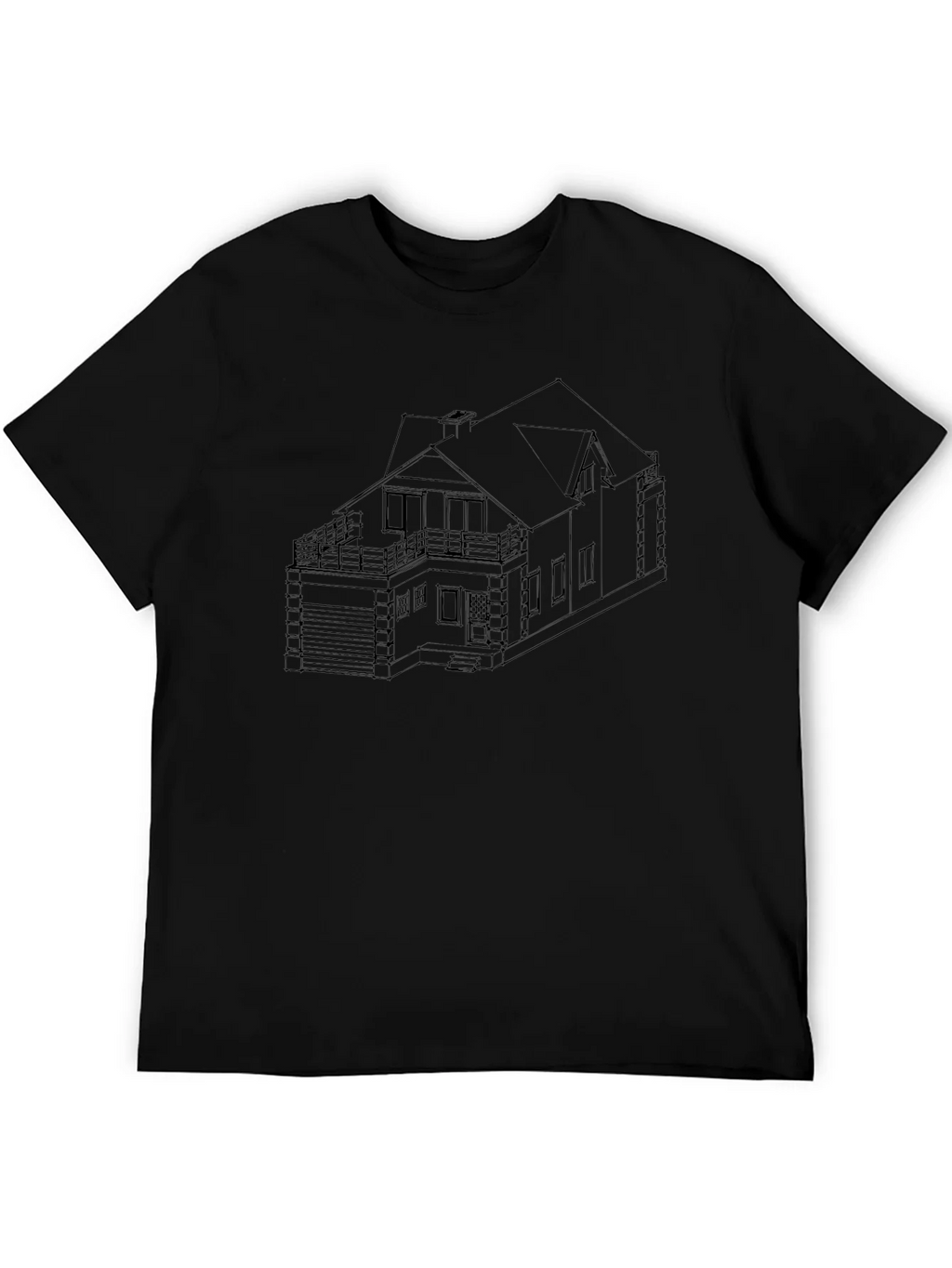 Modern Home Blueprint Black T-Shirt product image 5