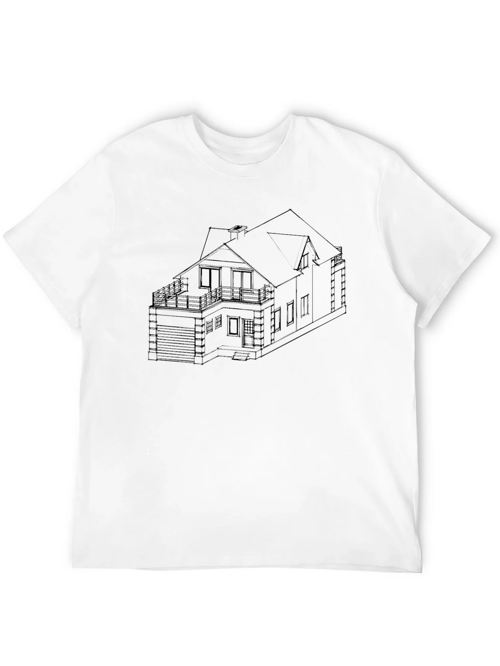 Modern Home Blueprint Black T-Shirt product image 10