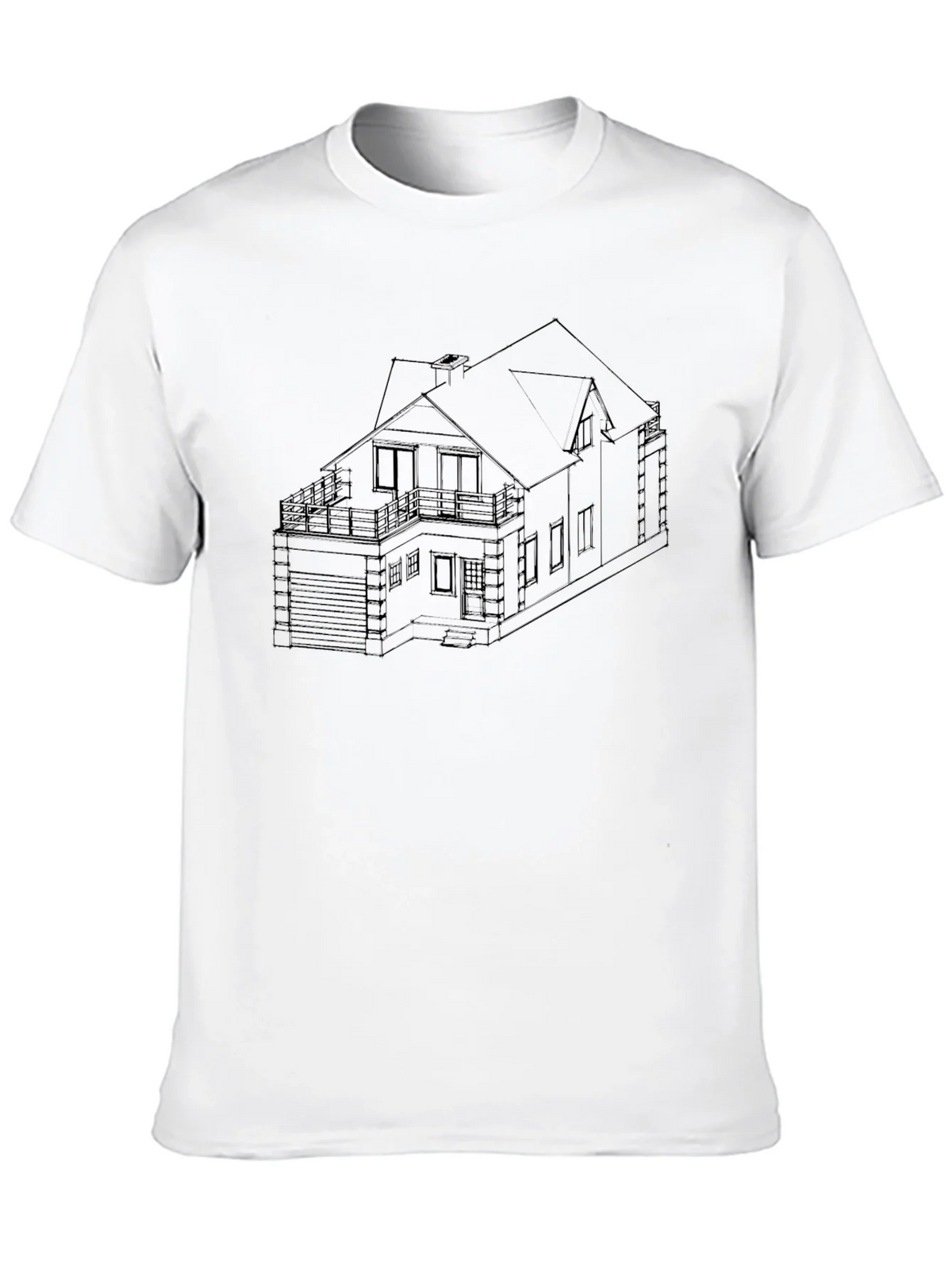 Modern Home Blueprint Black T-Shirt product image 8