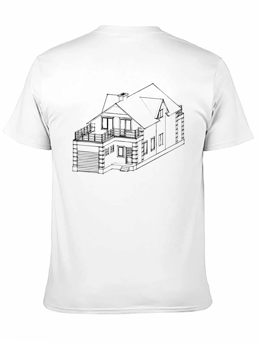 Modern Home Blueprint Black T-Shirt product image 9