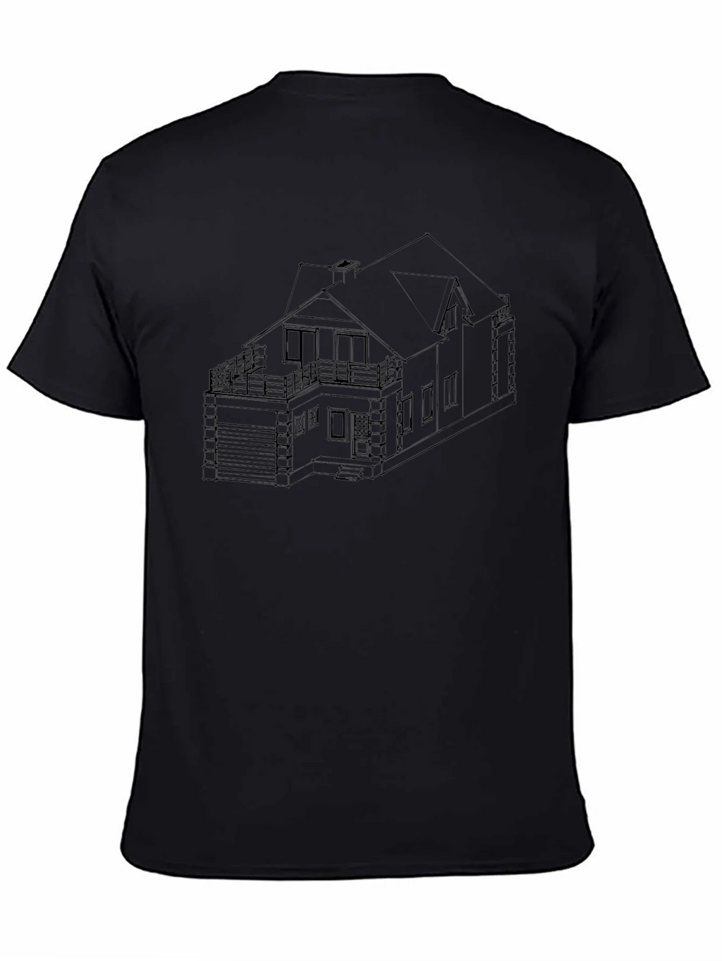 Modern Home Blueprint Black T-Shirt product image 4