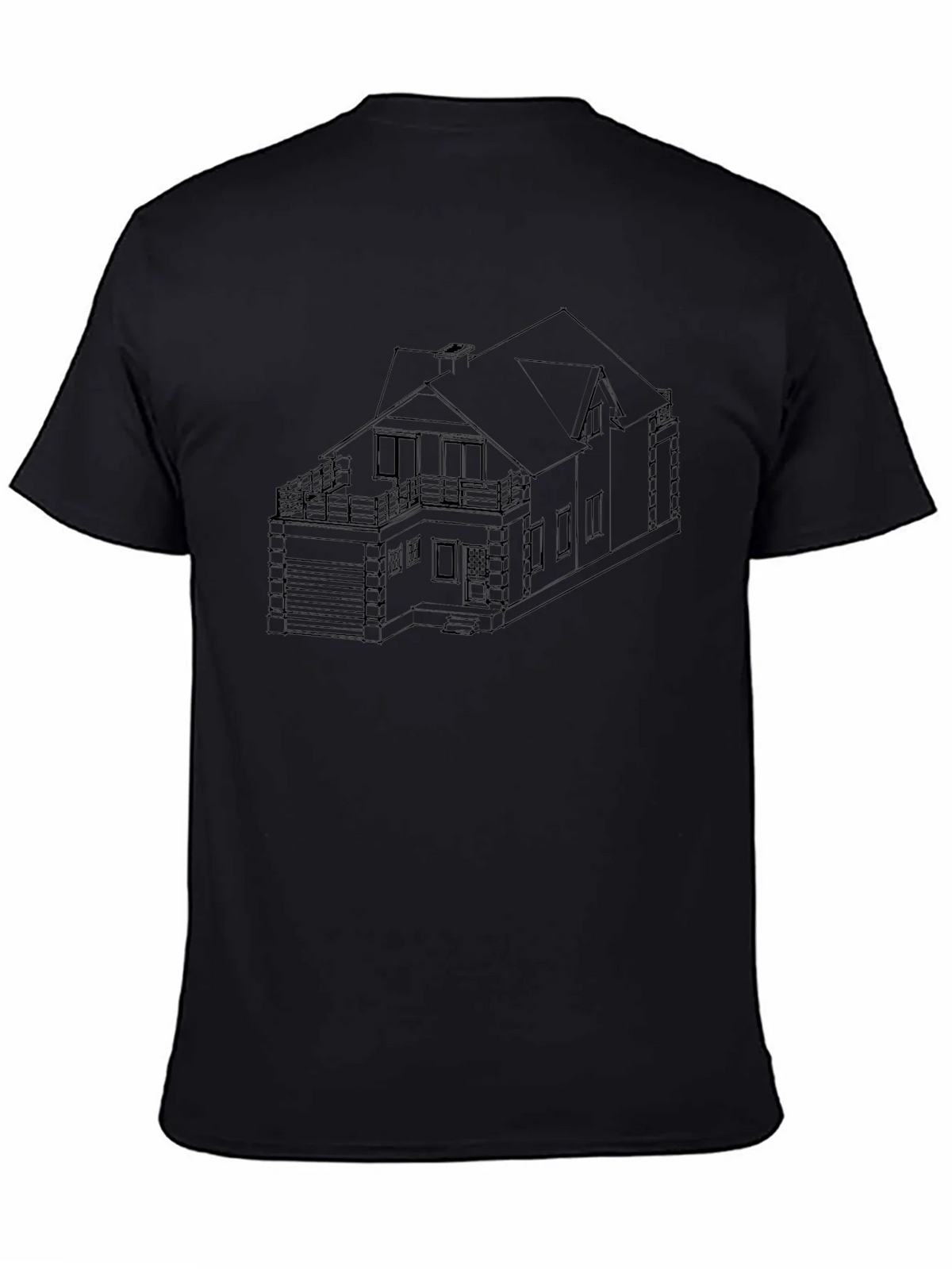 Modern Home Blueprint Black T-Shirt product image 4