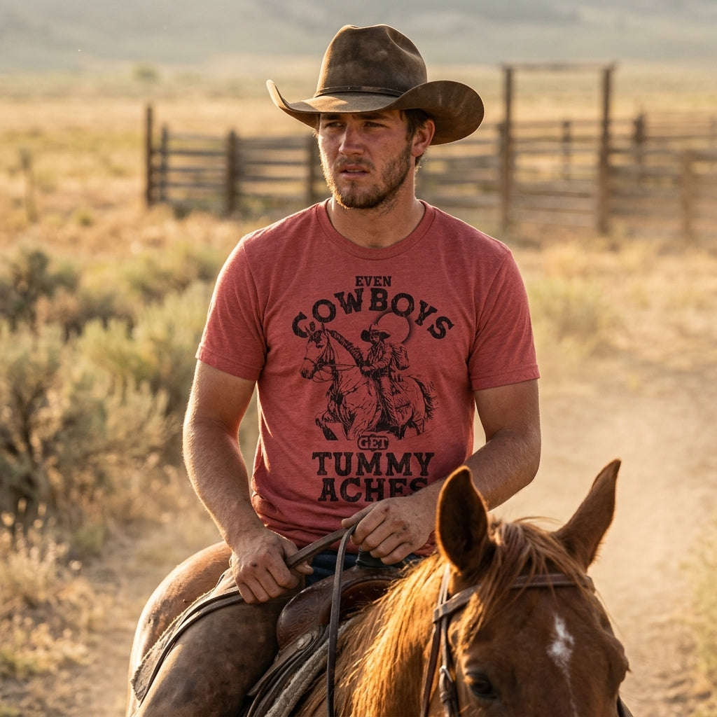 Even Cowboys Get Tummy Aches Men's T Shirt product image 2