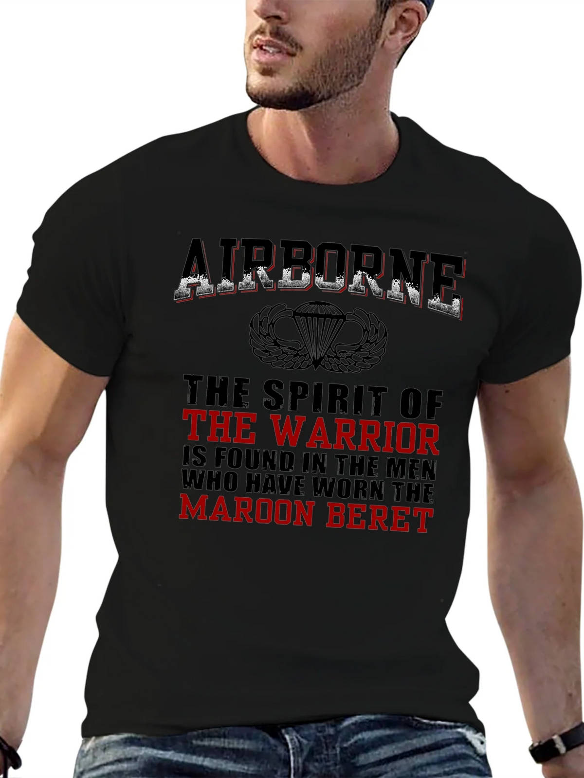 Airborne Warrior T-Shirt - Maroon Beret Pride product image 5
