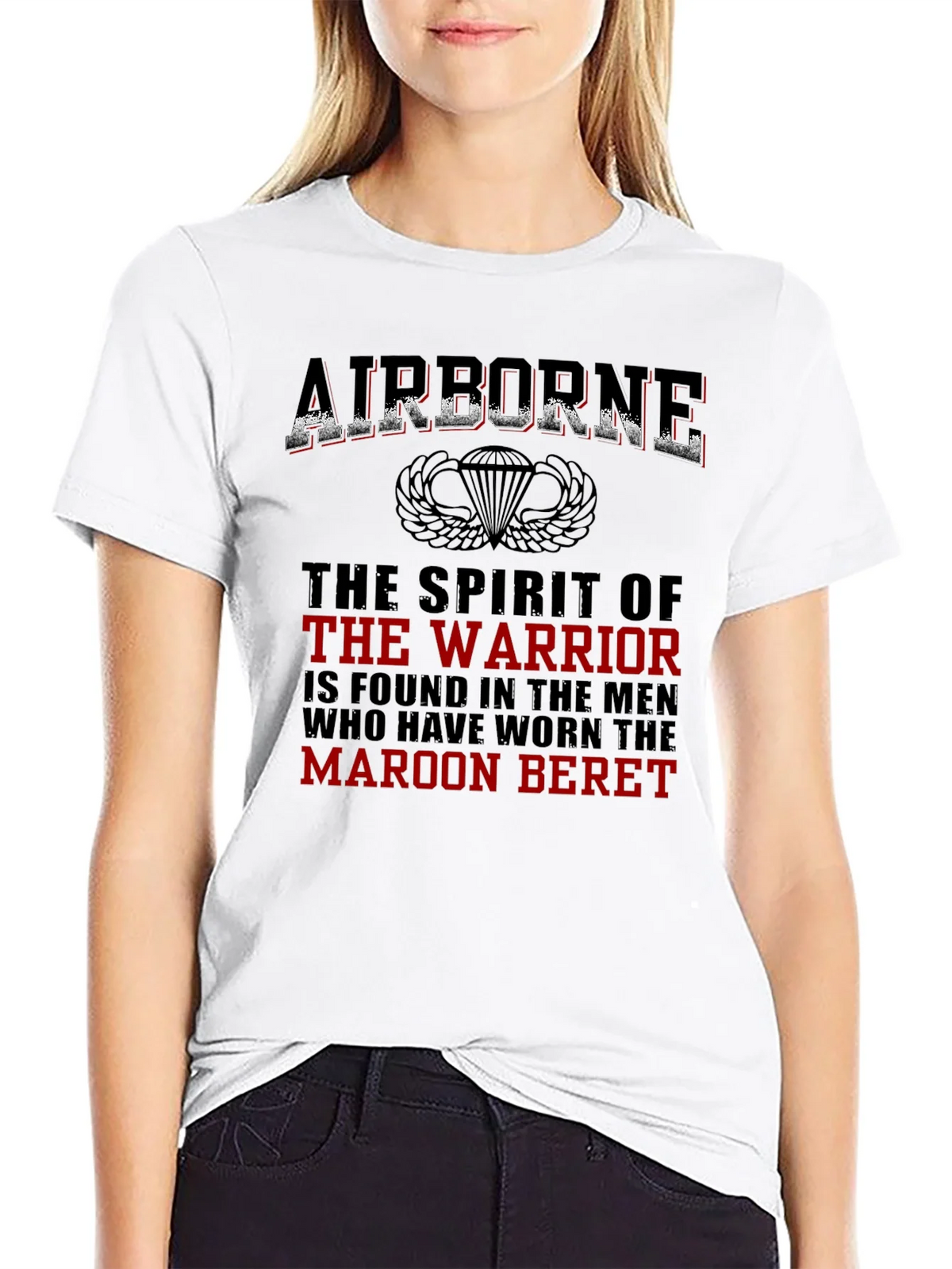 Airborne Warrior T-Shirt - Maroon Beret Pride product image 6