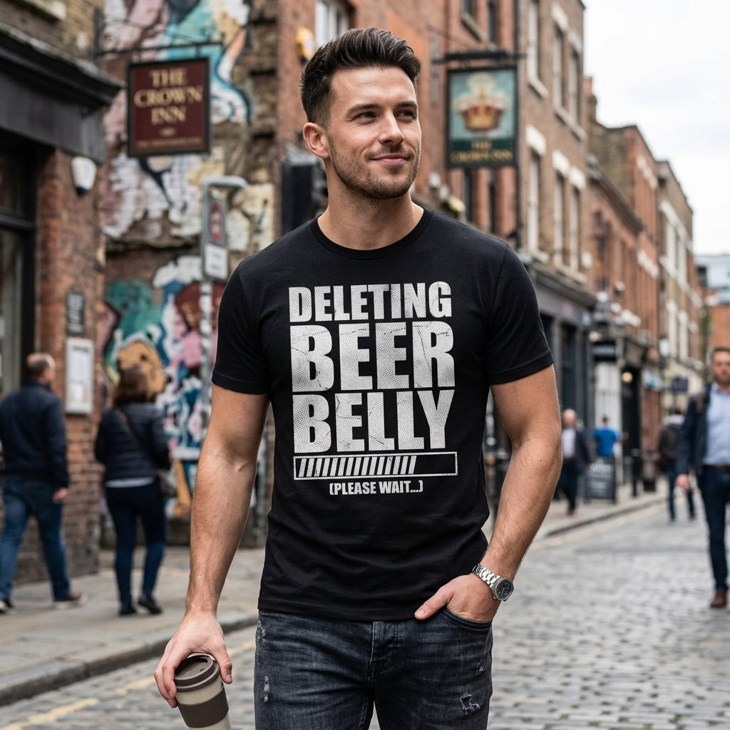 Deleting Beer Belly Please Wait Men's T Shirt product image 2