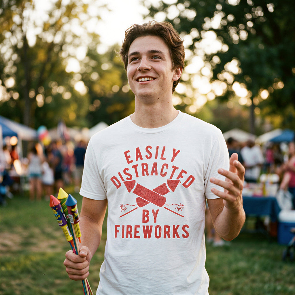 Easily Distracted By Fireworks Men's T Shirt product image 2