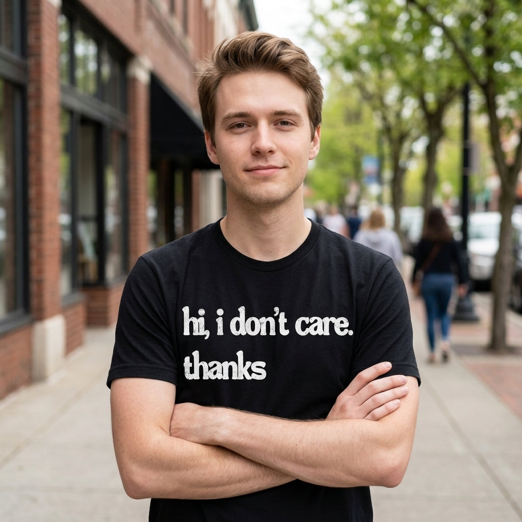 Hi I Dont Care Thanks Men's T Shirt product image 2