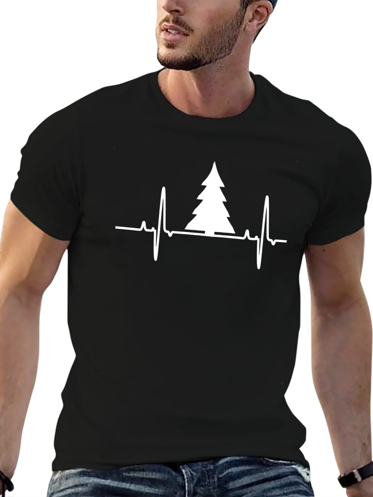 Christmas Tree Heartbeat T-Shirt - Holiday ECG Tee product image 5