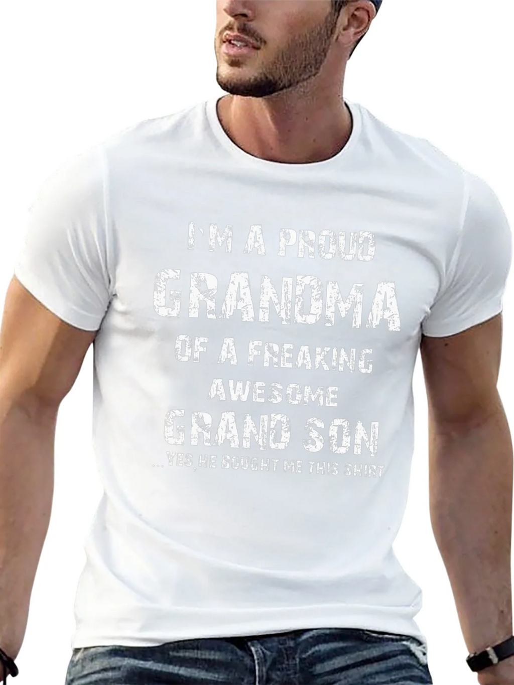 Proud Grandma Graphic T-Shirt - Freaking Awesome Grandson product image 7