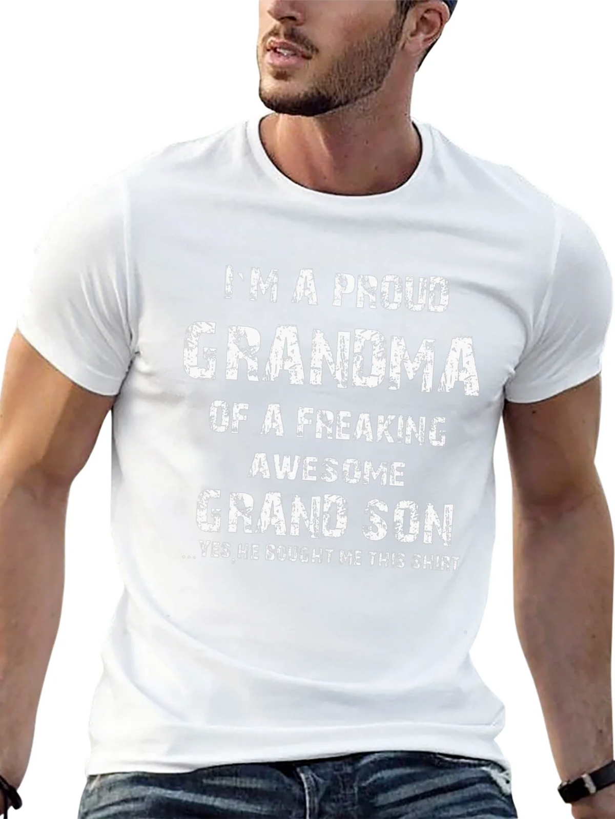Proud Grandma Graphic T-Shirt - Freaking Awesome Grandson product image 7