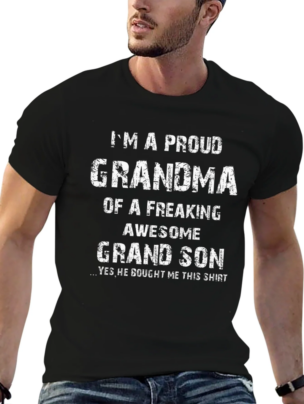 Proud Grandma Graphic T-Shirt - Freaking Awesome Grandson product image 3