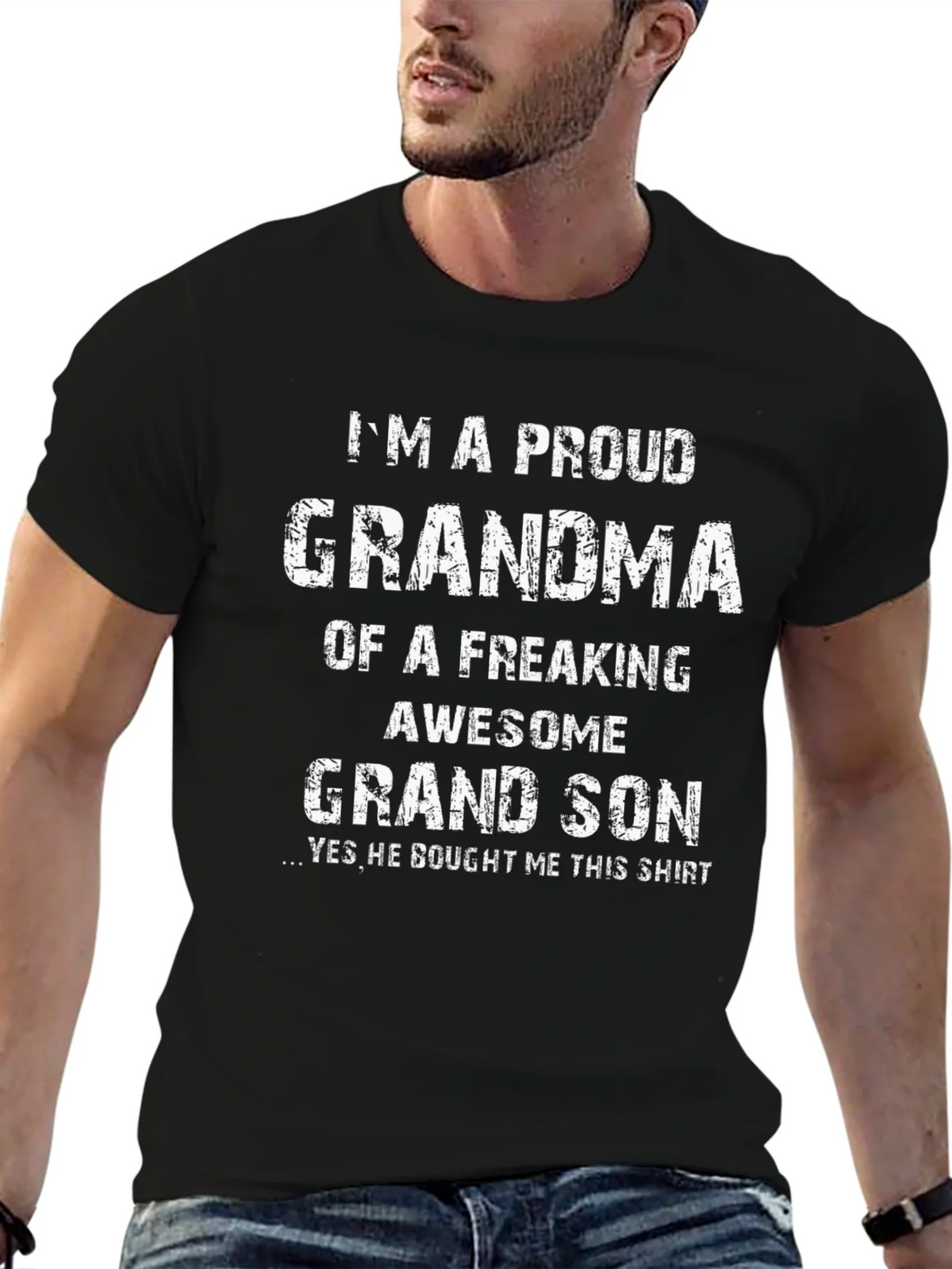 Proud Grandma Graphic T-Shirt - Freaking Awesome Grandson product image 3