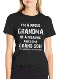 Proud Grandma Graphic T-Shirt - Freaking Awesome Grandson product image 1