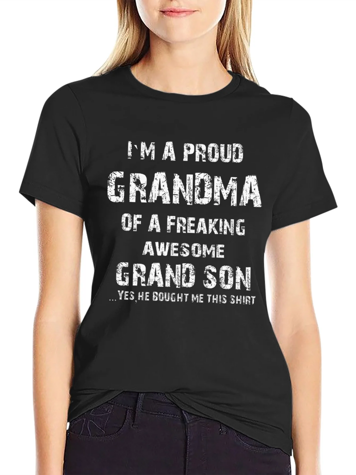 Proud Grandma Graphic T-Shirt - Freaking Awesome Grandson product image 1