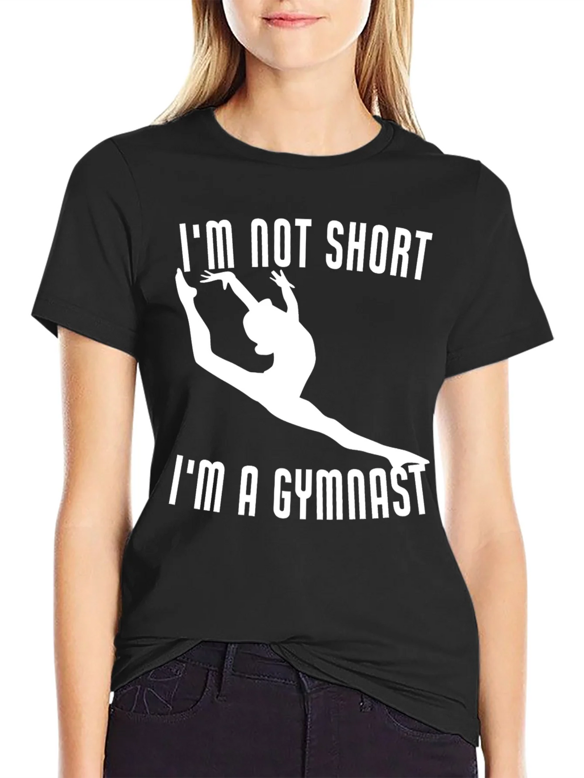 Gymnast Tee: Im Not Short Im A Black T-Shirt product image 2