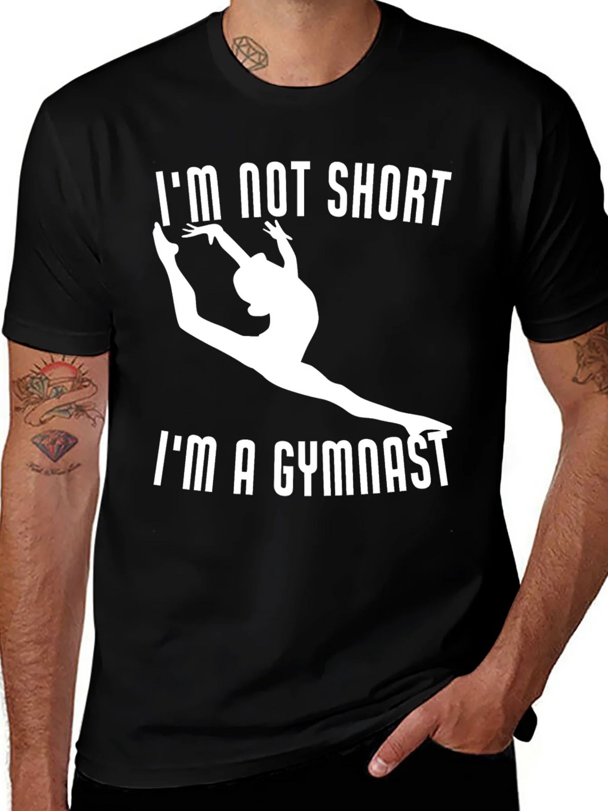 Gymnast Tee: Im Not Short Im A Black T-Shirt product image 1