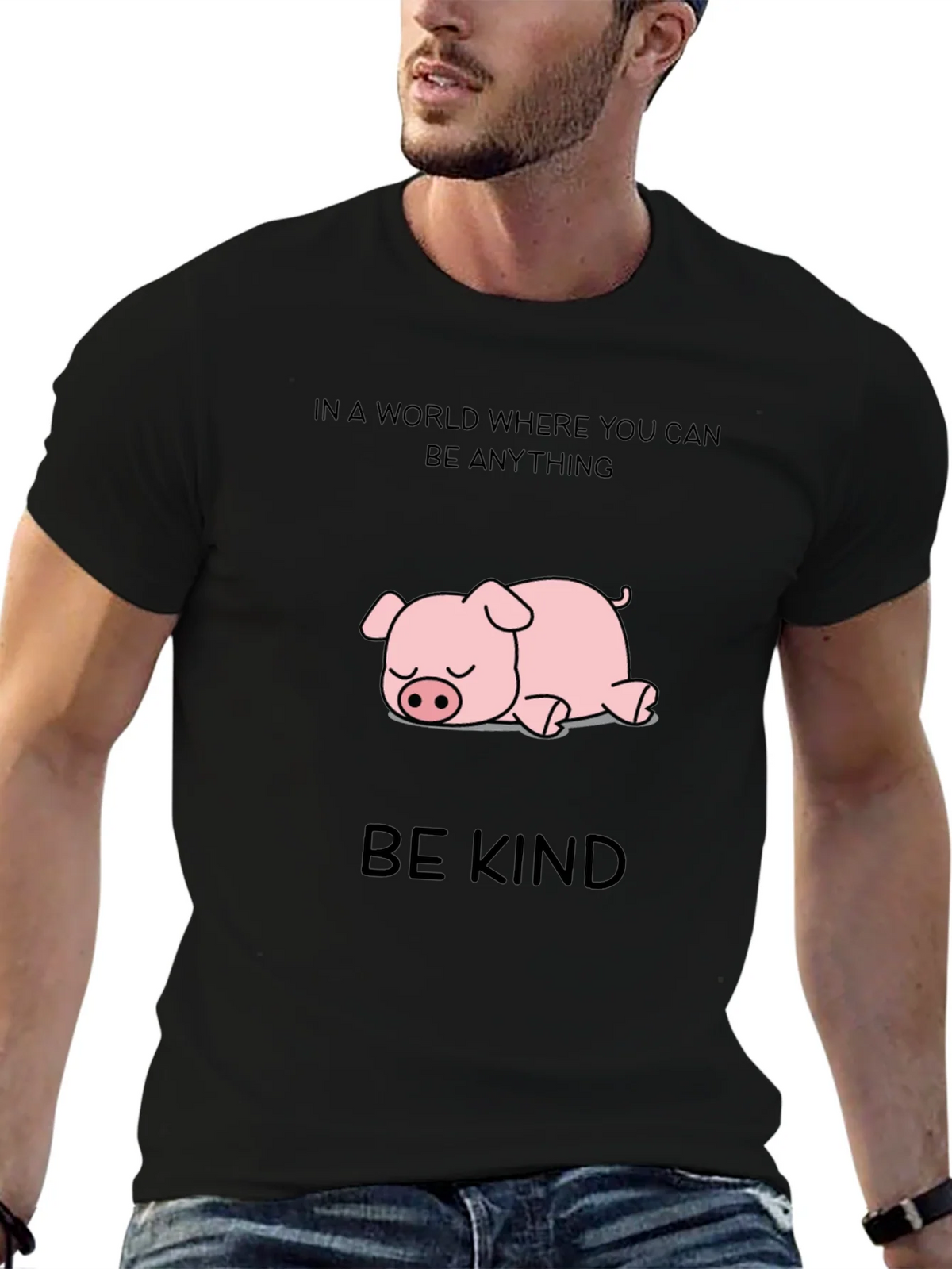 Be Kind Pig T-Shirt - Unisex Cotton Tee product image 4
