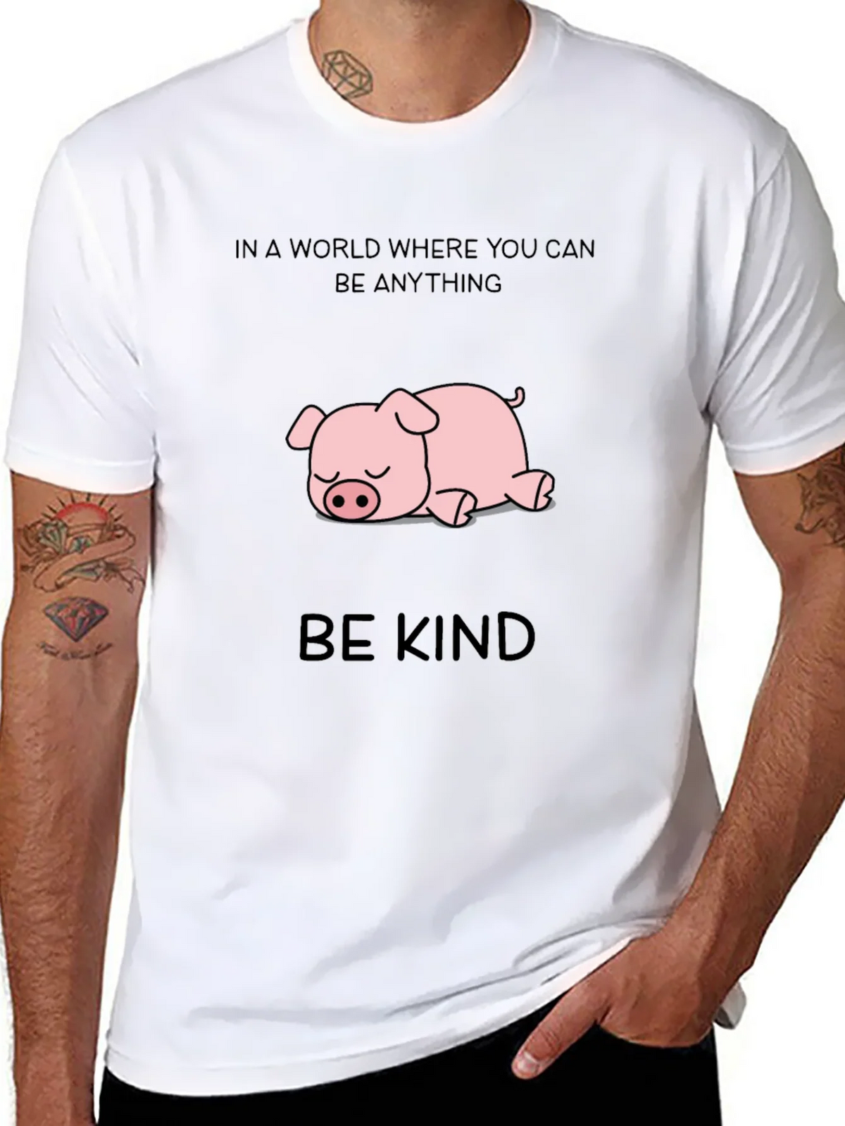 Be Kind Pig T-Shirt - Unisex Cotton Tee product image 5