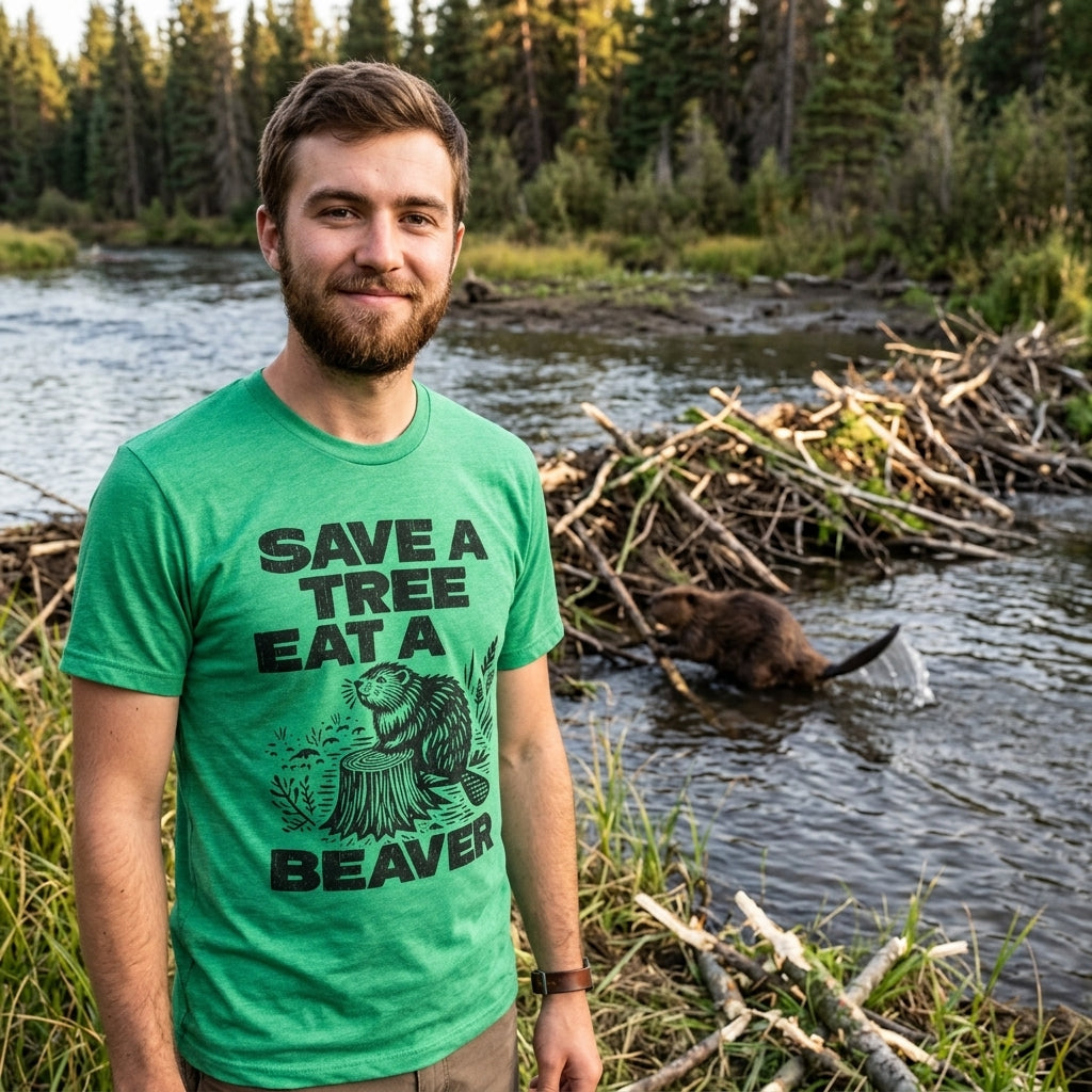 Save A Tree Eat A Beaver Men's T Shirt product image 2