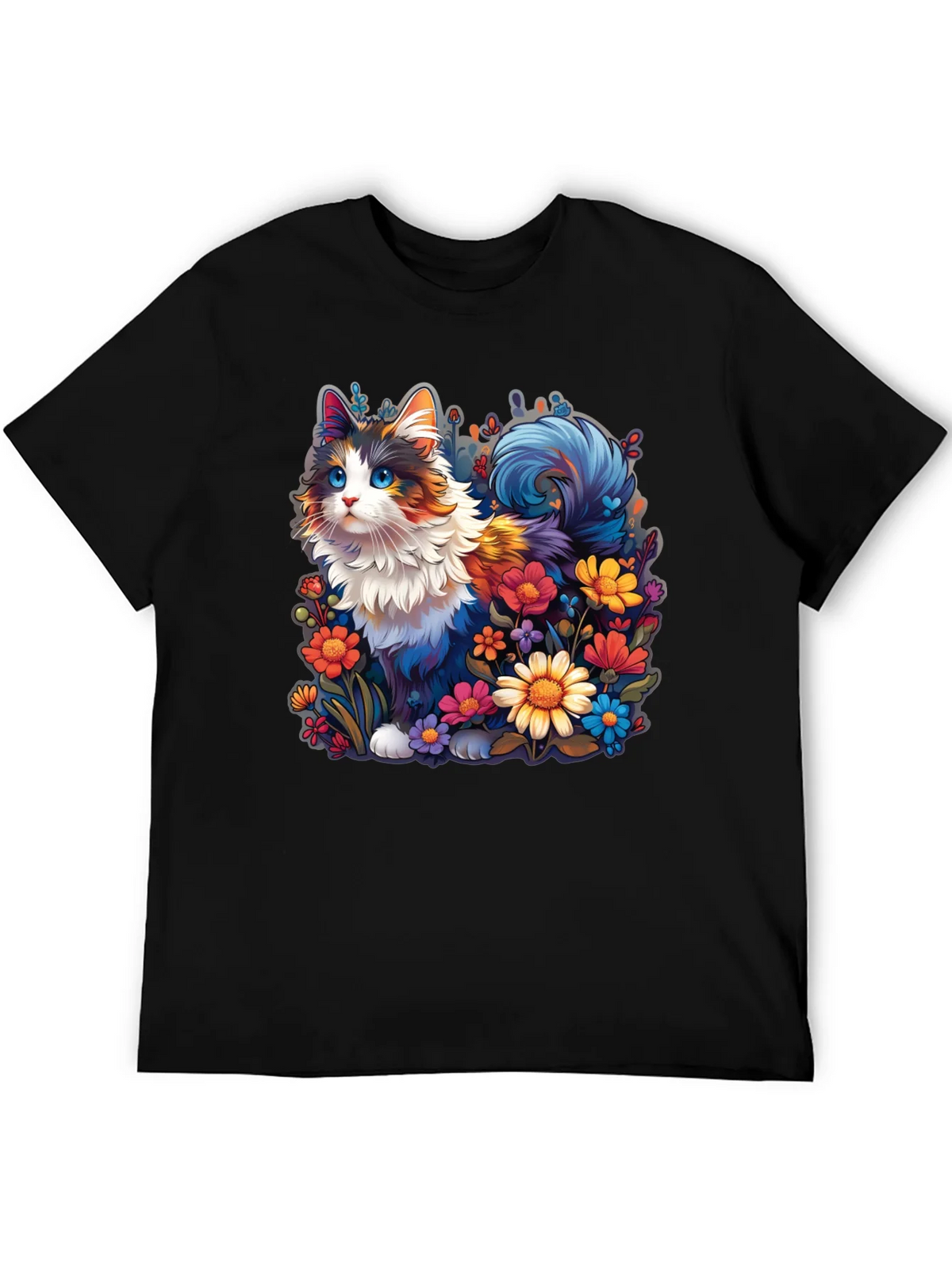 Floral Cat Graphic T-Shirt product image 5