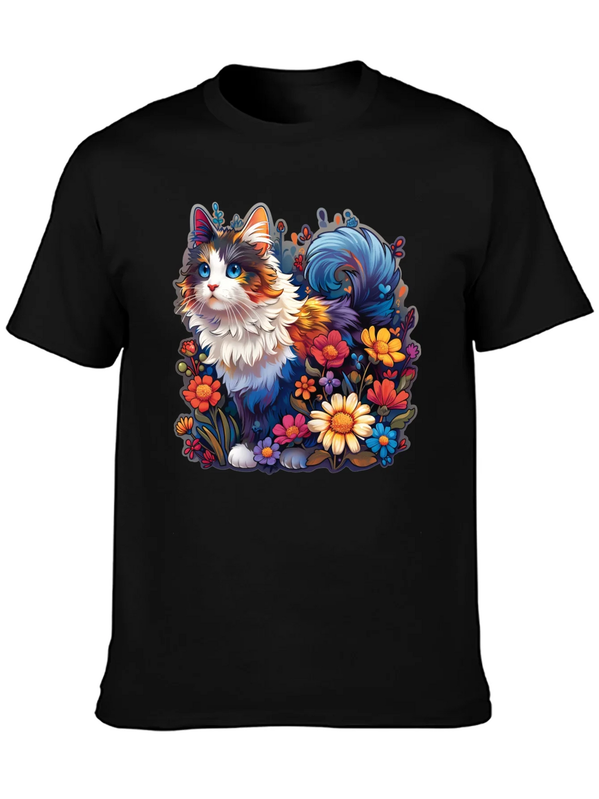 Floral Cat Graphic T-Shirt product image 3