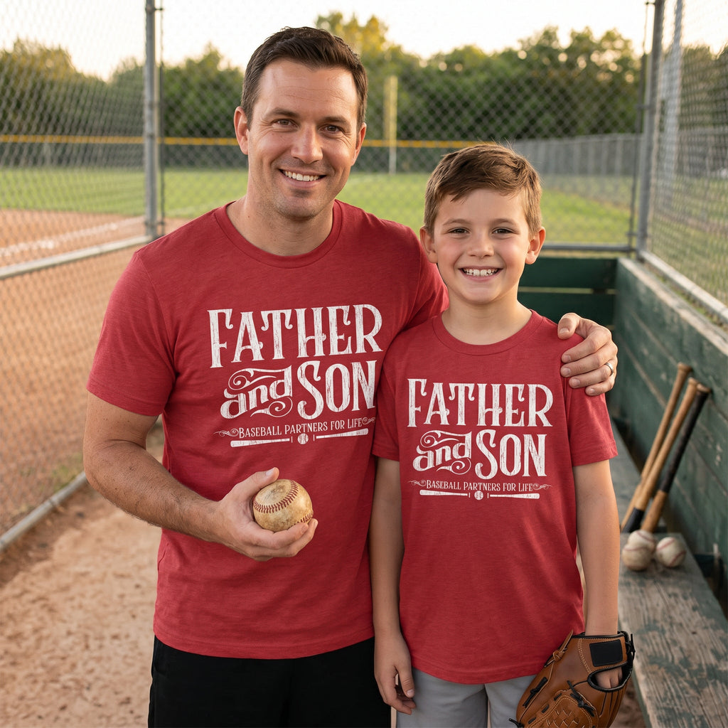 Father And Son Baseball Partners For Life Youth T Shirt product image 2