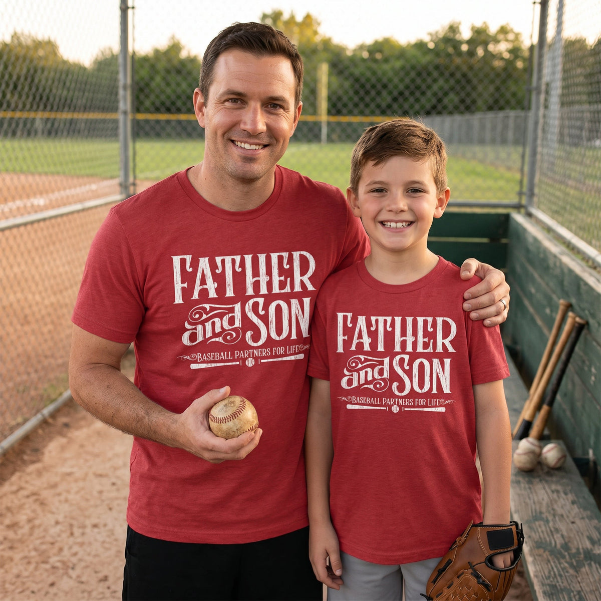 Father And Son Baseball Partners For Life Men's T Shirt product image 2