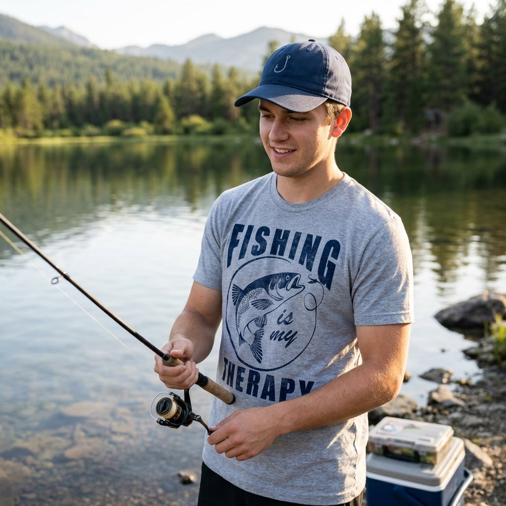 Fishing Is My Therapy Men's T Shirt product image 2