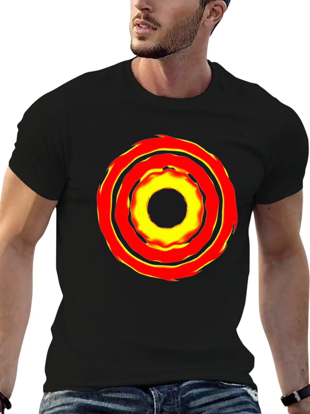 Bold Graphic Tee: Fiery Circle Design product image 5
