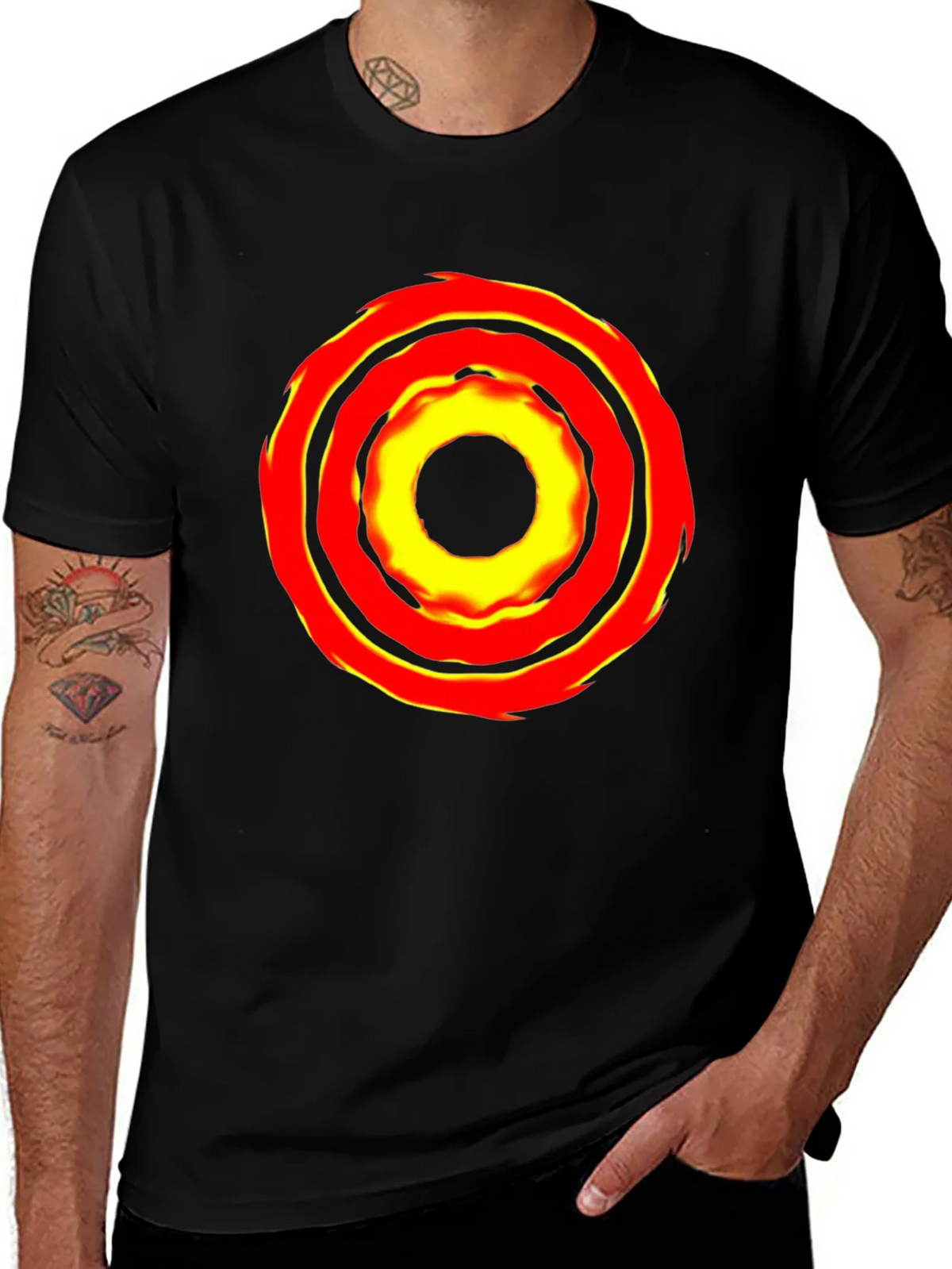 Bold Graphic Tee: Fiery Circle Design product image 1