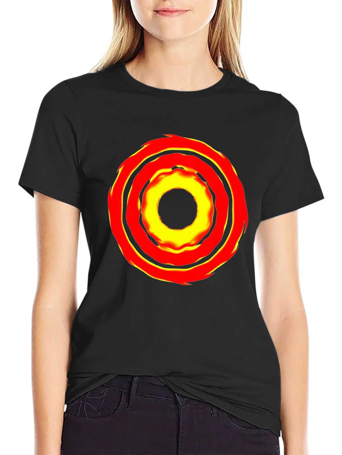 Bold Graphic Tee: Fiery Circle Design product image 2