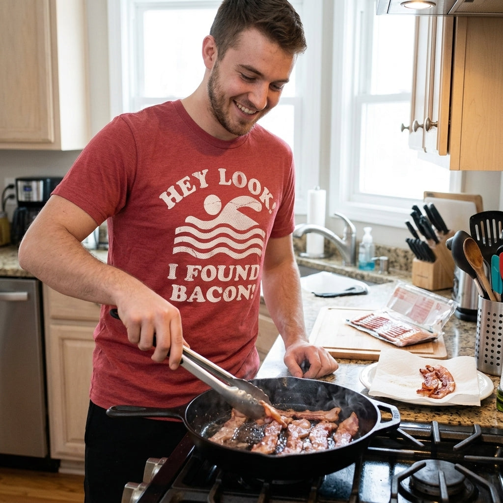 Hey Look I Found Bacon Men's T Shirt product image 2