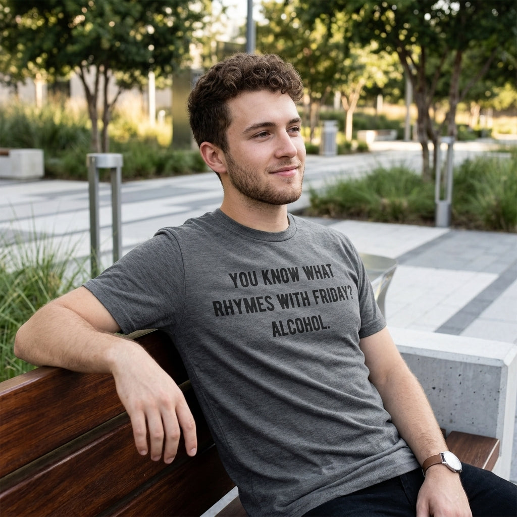 You Know What Rhymes With Friday Alcohol Men's T Shirt product image 2