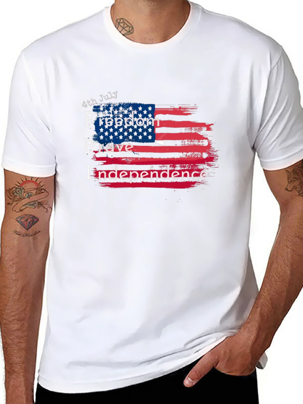 Patriotic 4th July T-Shirt: Freedom Brave Independence product image 4