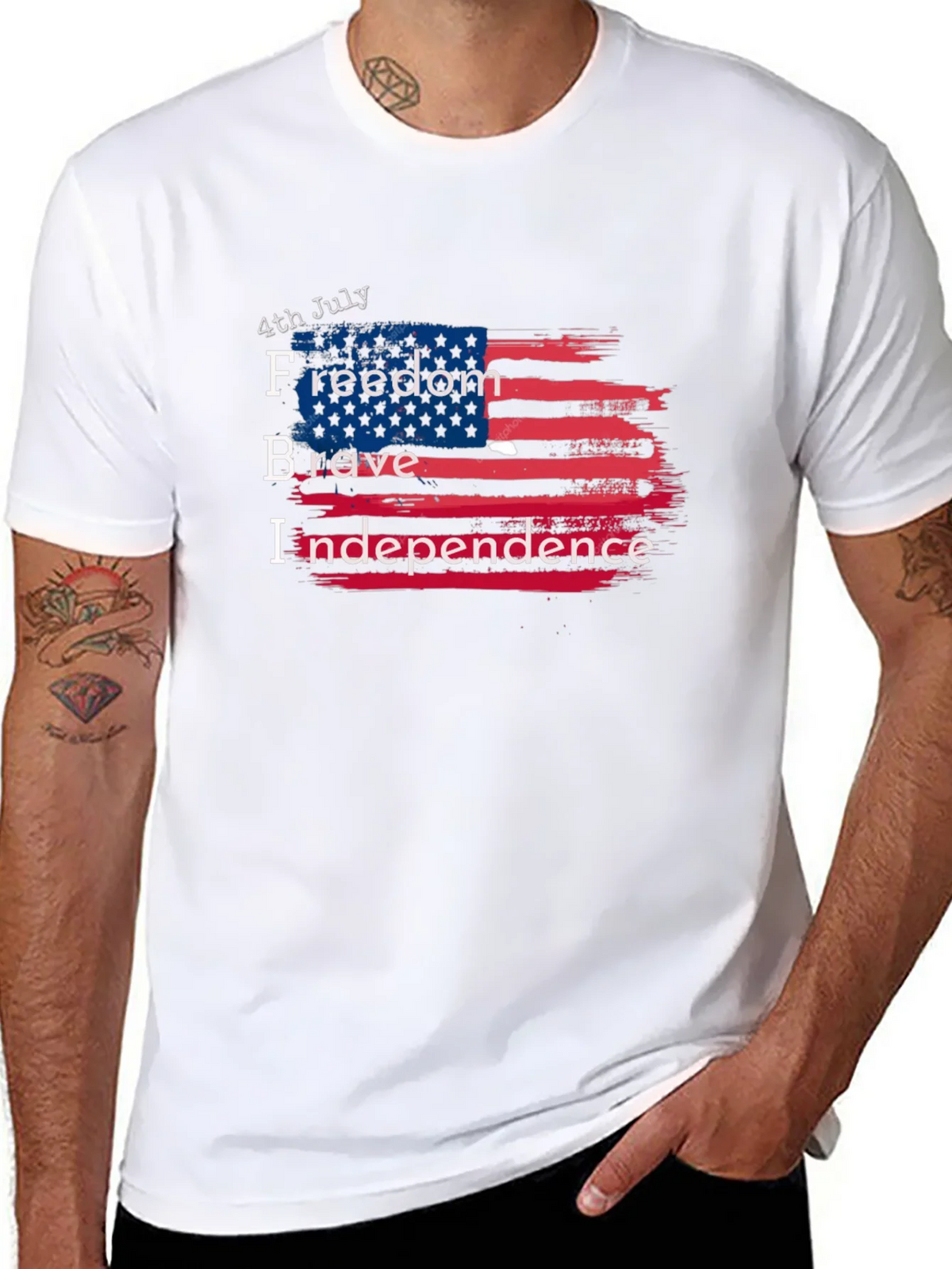 Patriotic 4th July T-Shirt: Freedom Brave Independence product image 4