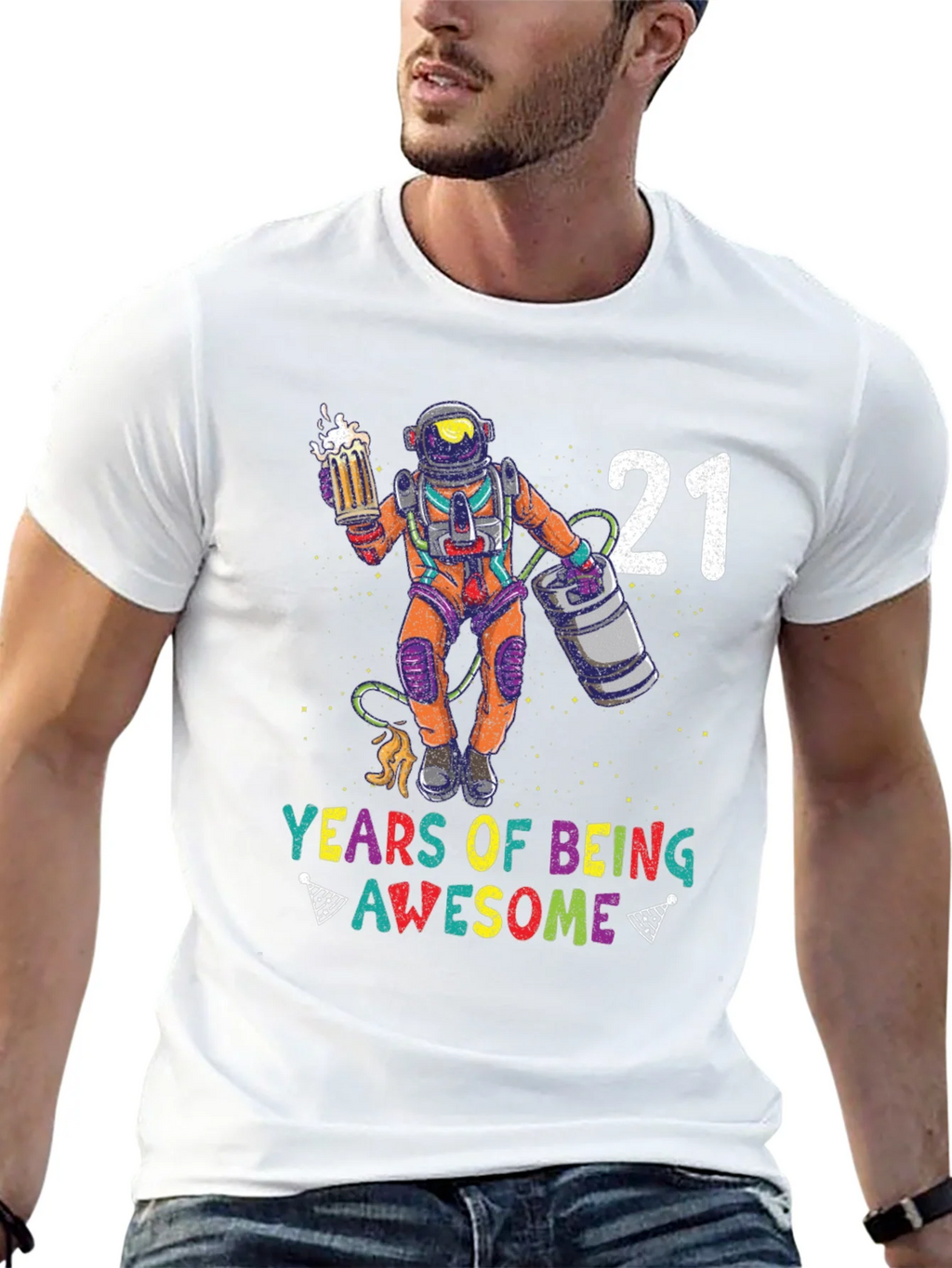21 Years of Being Awesome Astronaut T-Shirt product image 12