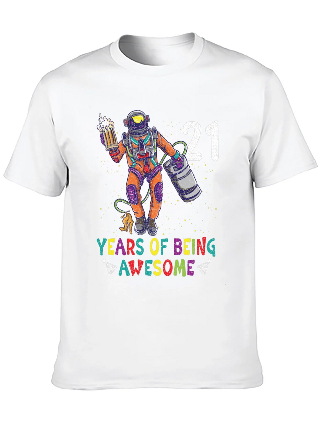 21 Years of Being Awesome Astronaut T-Shirt product image 9