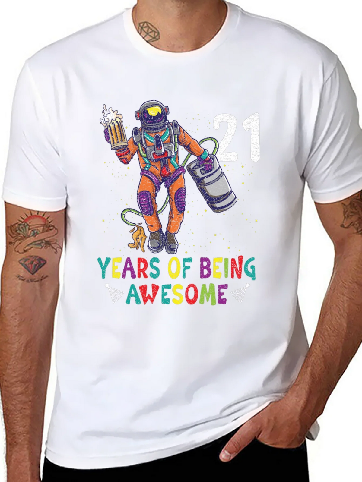 21 Years of Being Awesome Astronaut T-Shirt product image 7
