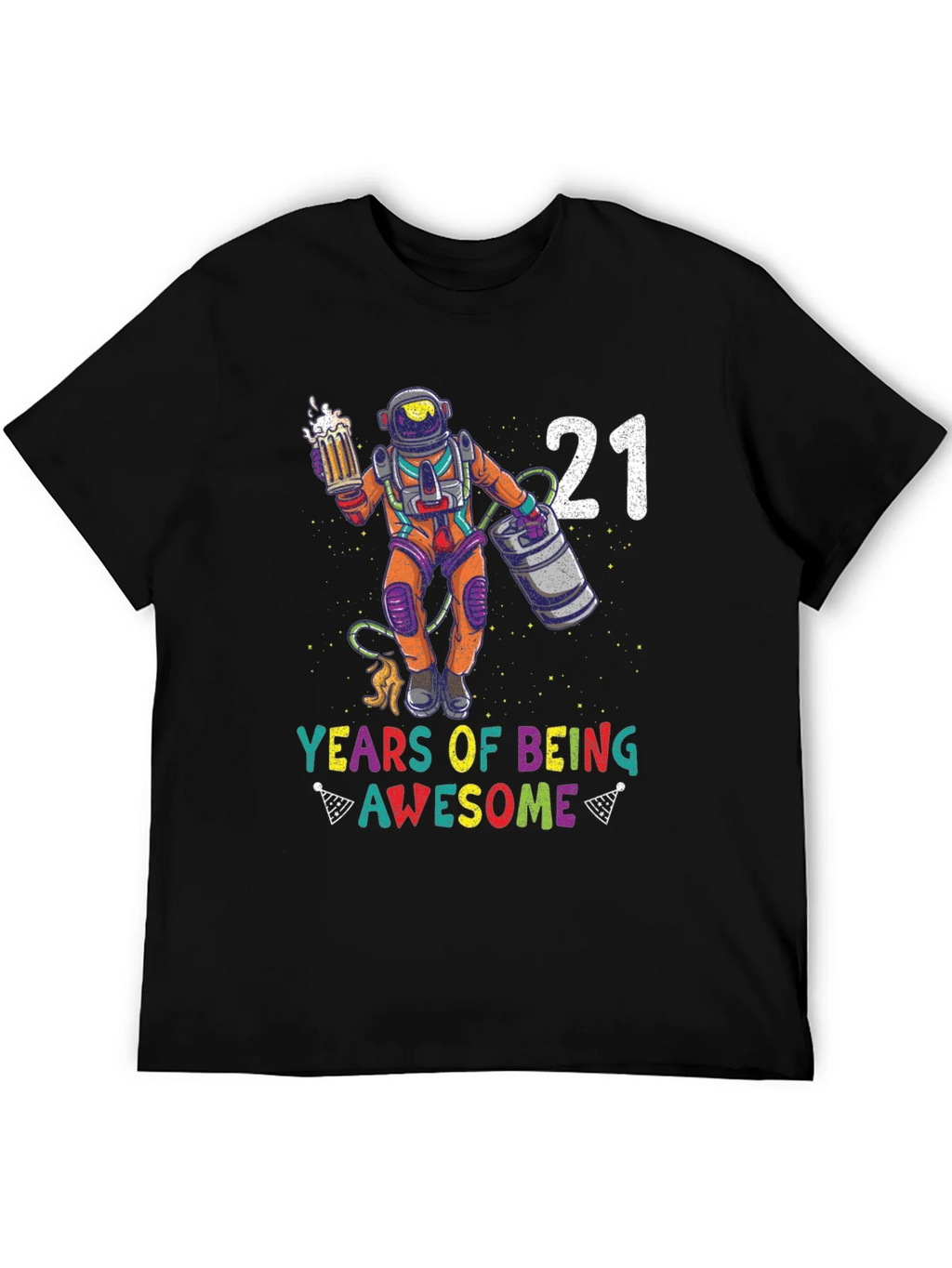 21 Years of Being Awesome Astronaut T-Shirt product image 5
