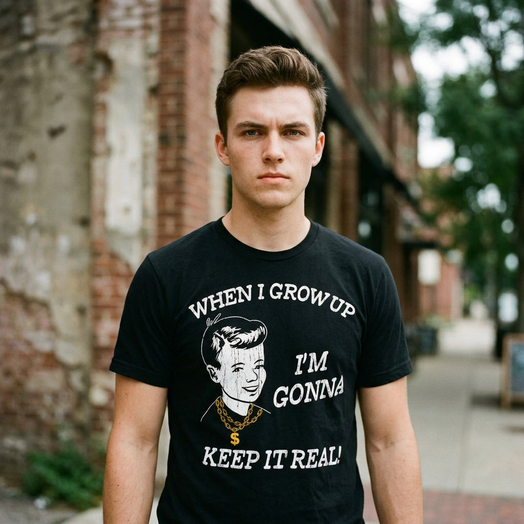 When I Grow Up Im Gonna Keep It Real Men's T Shirt product image 2