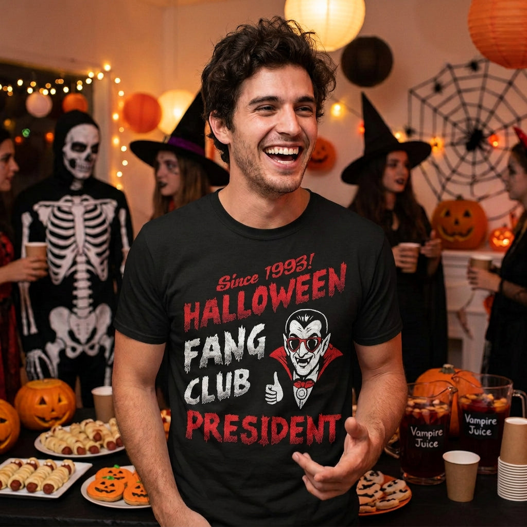 Halloween Fang Club President Men's T Shirt product image 2