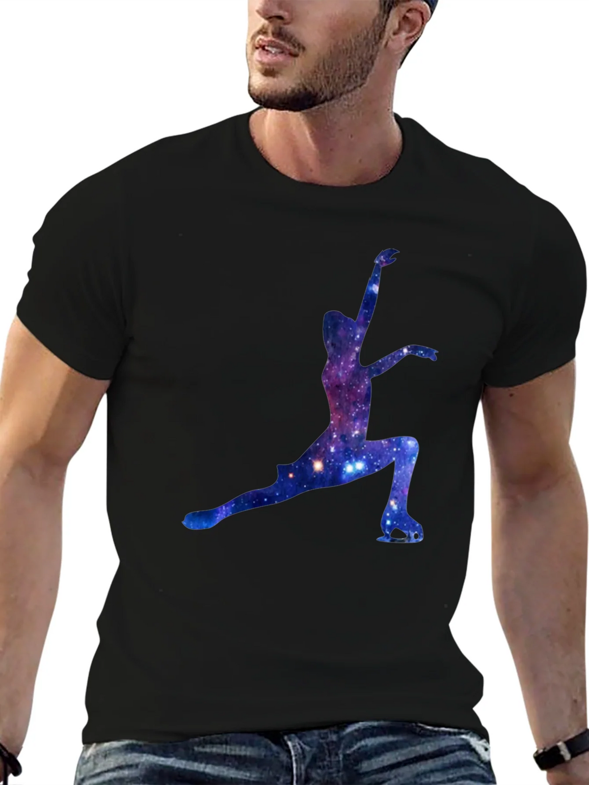 Galaxy Ice Skater Graphic Tee - Black product image 4