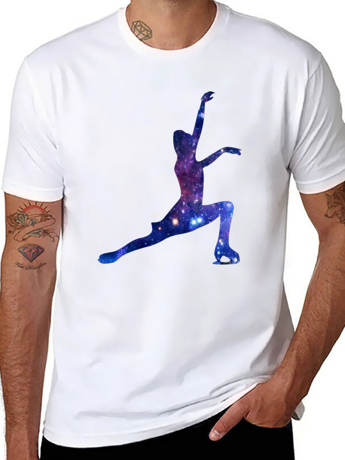 Galaxy Ice Skater Graphic Tee - Black product image 5
