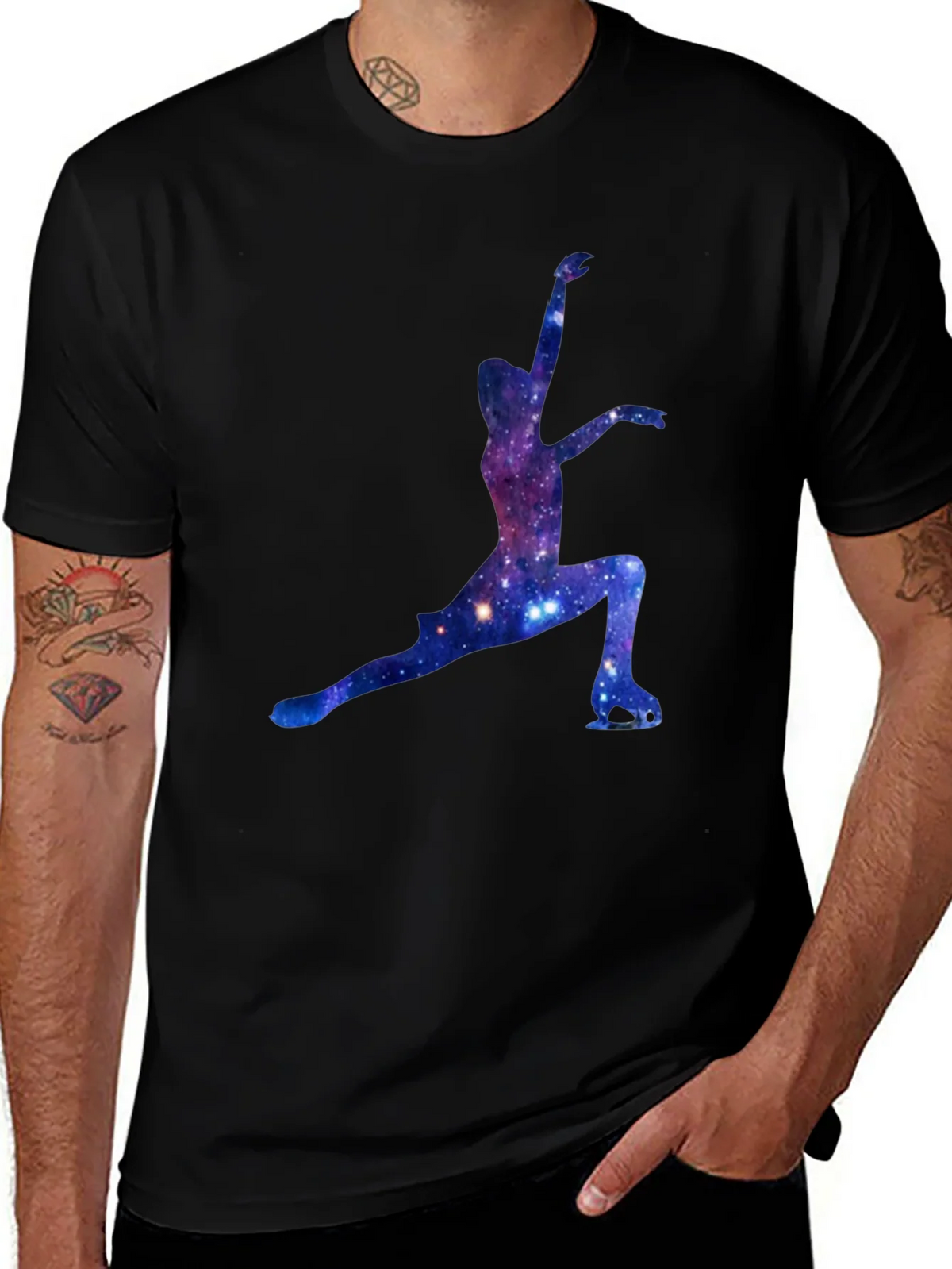 Galaxy Ice Skater Graphic Tee - Black product image 1
